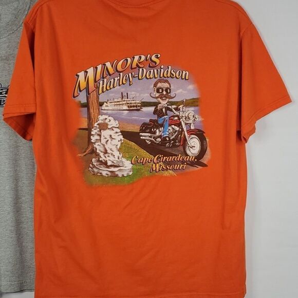 VINTAGE HARLEY DAVIDSON 2001 2003 GRAY ORANGE TSHIRT MUSCLE SHIRT SHIRTS L XL - Picture 3 of 16